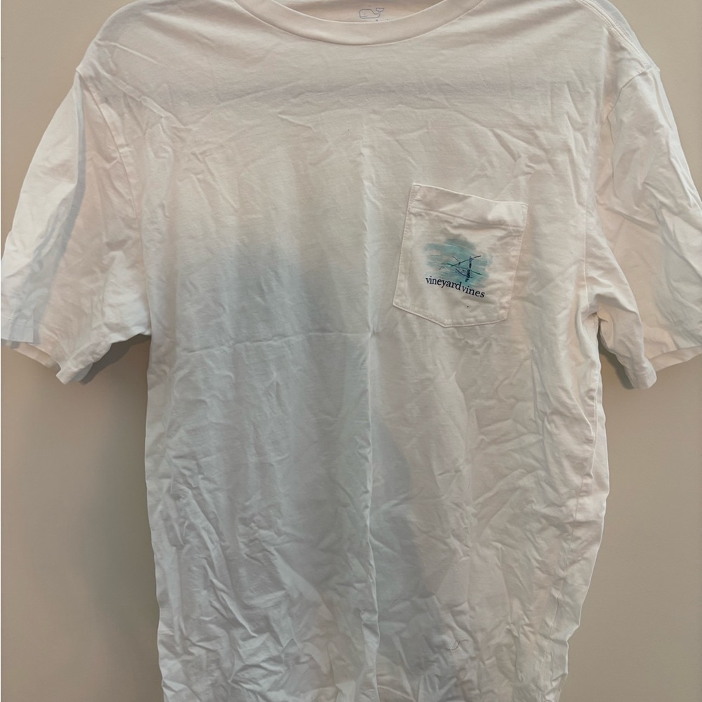Vineyard Vines White Pocket Tee with Graphic